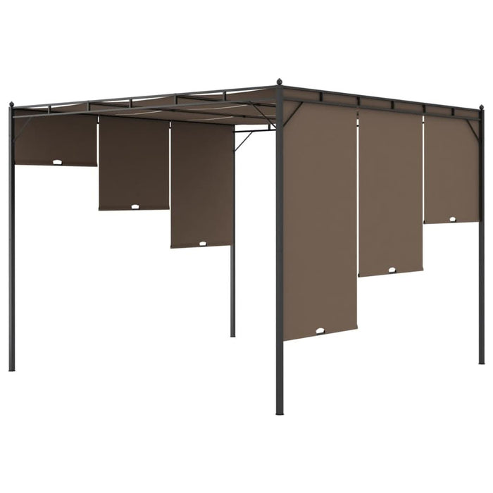 Pavilion de grădină cu perdea laterală, gri taupe, 3x3x2,25 m - WALTI WALTI