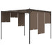 Pavilion de grădină cu perdea laterală, gri taupe, 3x3x2,25 m - WALTI WALTI
