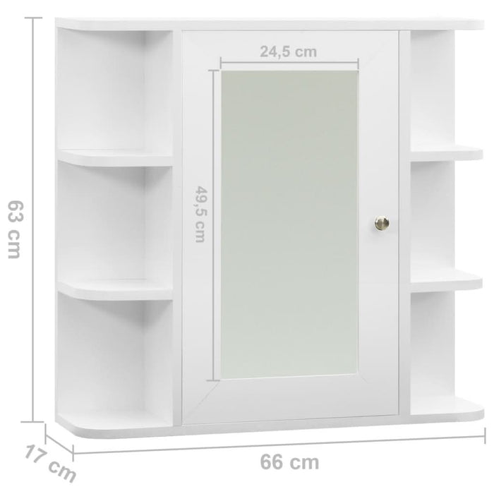 Dulap de baie cu oglindă, alb, 66x17x63 cm, MDF - WALTI WALTI