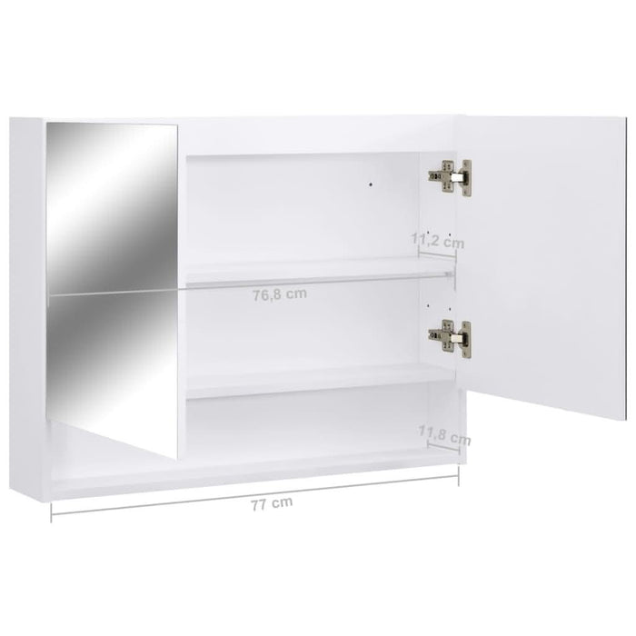 Dulap de baie cu oglindă și LED-uri, alb, 80x15x60 cm, MDF - WALTI WALTI