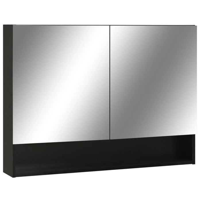 Dulap de baie cu oglindă și LED-uri, negru, 80x15x60 cm, MDF - WALTI WALTI