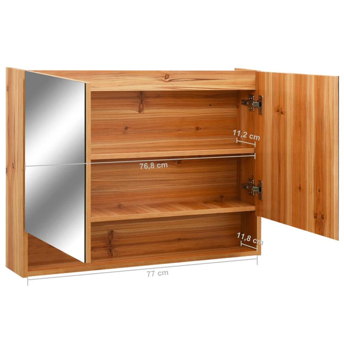 Dulap de baie cu oglindă și LED-uri, stejar, 80x15x60 cm, MDF - WALTI WALTI