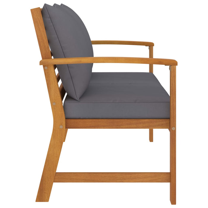 Bancă de grădină cu pernă gri închis 120cm lemn masiv de acacia - WALTI WALTI