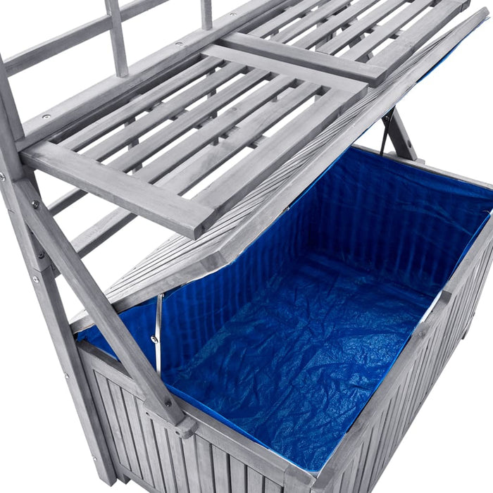 Cutie depozitare cu spalier, gri 99x55x160 cm lemn masiv acacia - WALTI WALTI