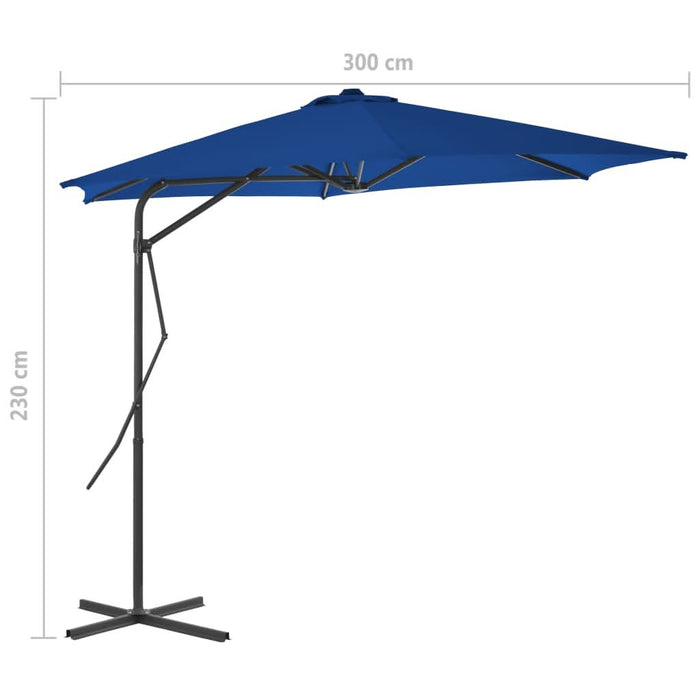 Umbrelă de exterior cu stâlp din oțel, albastru, 300 x 230 cm - WALTI WALTI