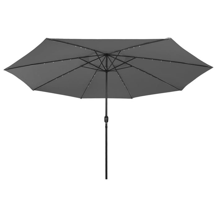Umbrelă de soare exterior LED-uri & stâlp metal antracit 400 cm - WALTI WALTI