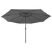 Umbrelă de soare exterior LED-uri & stâlp metal antracit 400 cm - WALTI WALTI