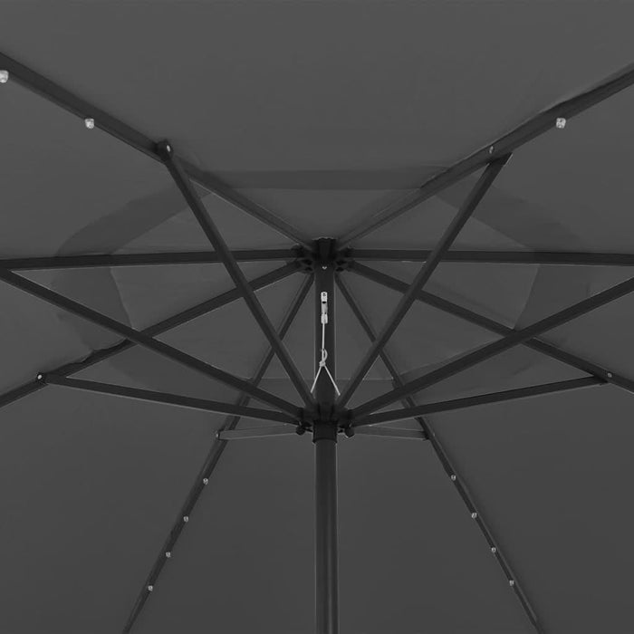 Umbrelă de soare exterior LED-uri & stâlp metal antracit 400 cm - WALTI WALTI