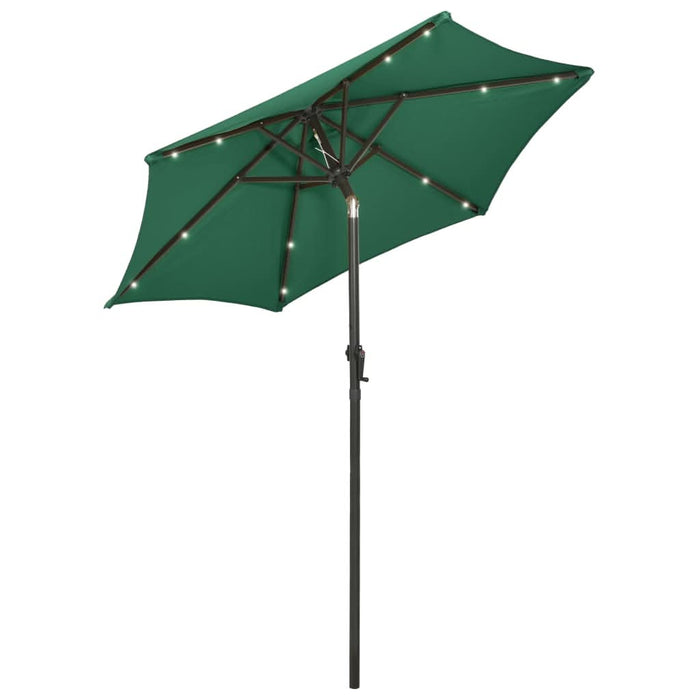 Umbrelă de soare cu lumini LED, verde, 200x211 cm, aluminiu - WALTI WALTI