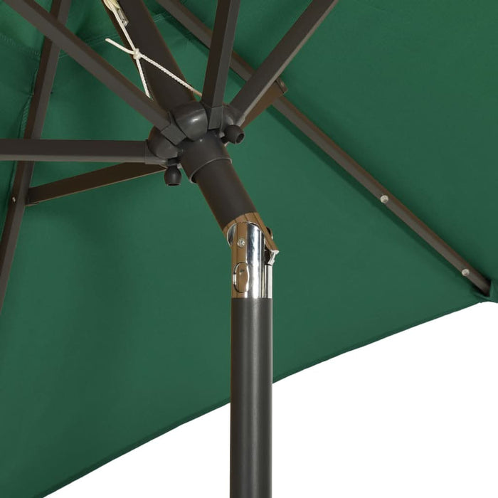 Umbrelă de soare cu lumini LED, verde, 200x211 cm, aluminiu - WALTI WALTI