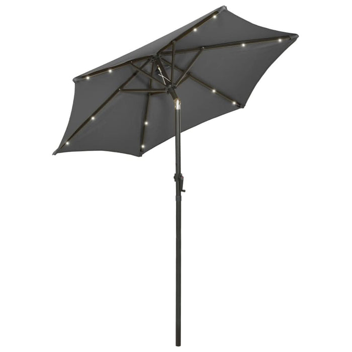 Umbrelă de soare cu lumini LED, antracit, 200x211 cm, aluminiu - WALTI WALTI