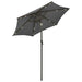 Umbrelă de soare cu lumini LED, antracit, 200x211 cm, aluminiu - WALTI WALTI