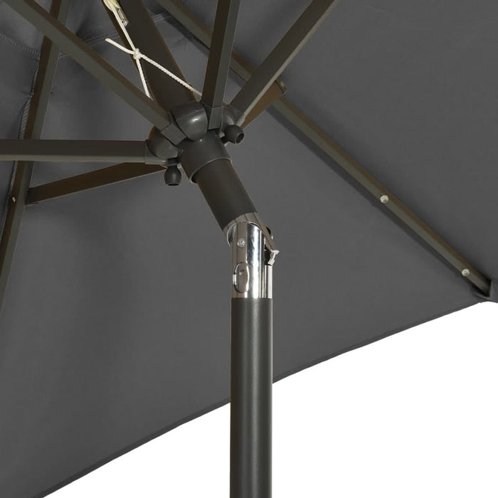 Umbrelă de soare cu lumini LED, antracit, 200x211 cm, aluminiu - WALTI WALTI