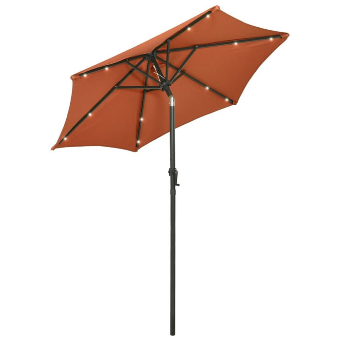 Umbrelă de soare cu lumini LED, cărămiziu, 200x211cm, aluminiu - WALTI WALTI