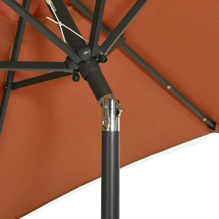 Umbrelă de soare cu lumini LED, cărămiziu, 200x211cm, aluminiu - WALTI WALTI