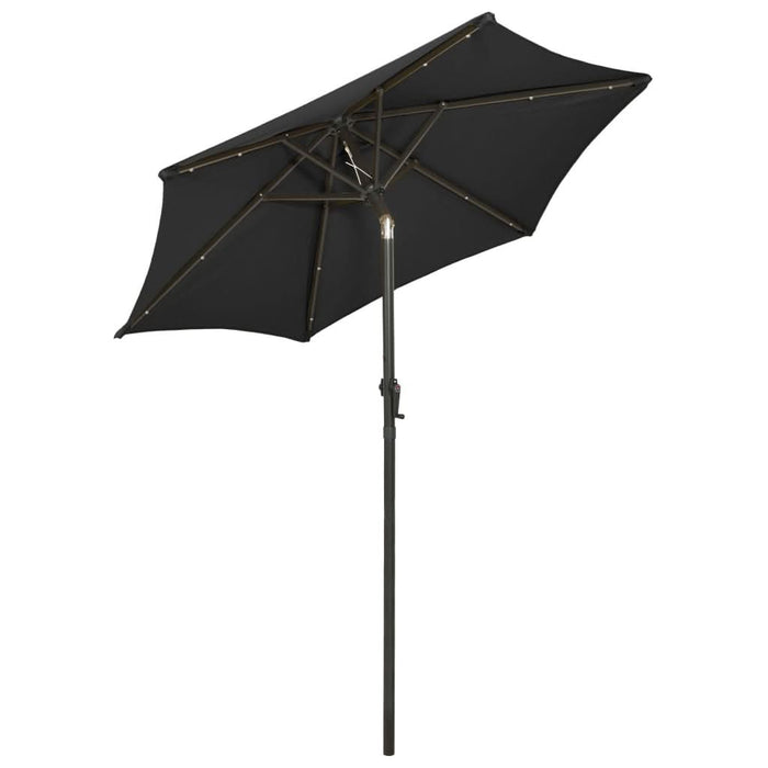 Umbrelă de soare cu lumini LED, negru, 200x211 cm, aluminiu - WALTI WALTI