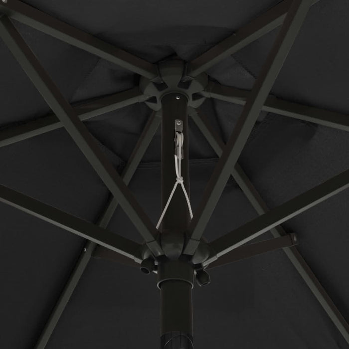 Umbrelă de soare cu lumini LED, negru, 200x211 cm, aluminiu - WALTI WALTI