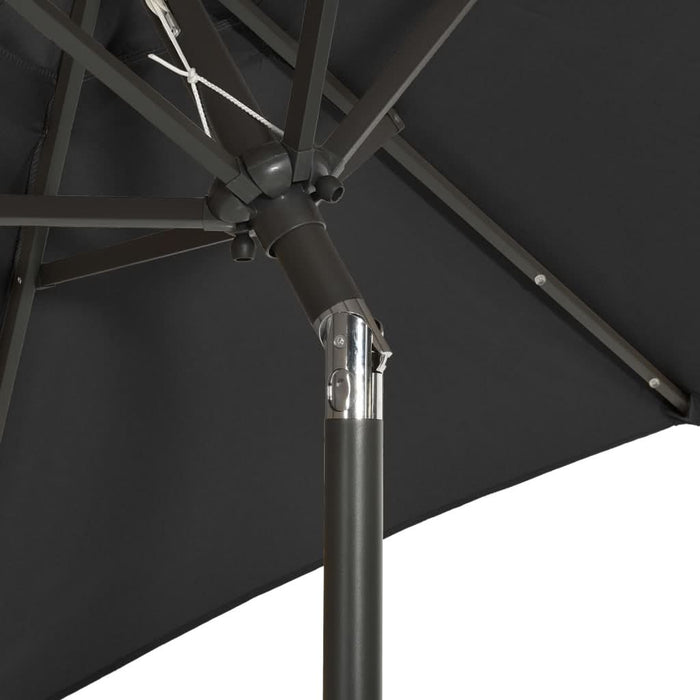 Umbrelă de soare cu lumini LED, negru, 200x211 cm, aluminiu - WALTI WALTI