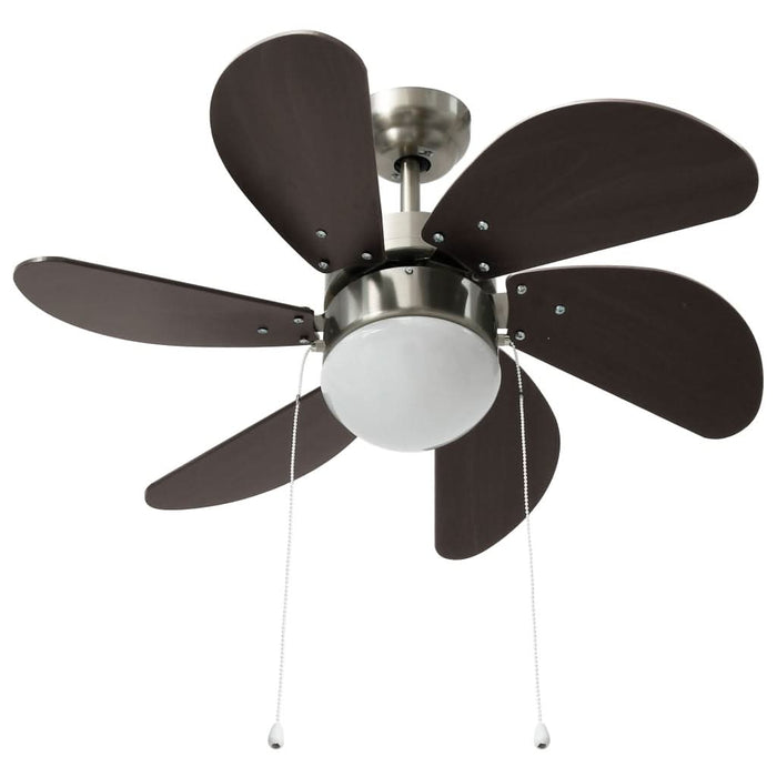 Ventilator de tavan cu iluminare, maro închis, 76 cm - WALTI WALTI