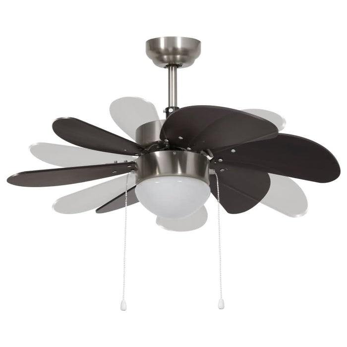 Ventilator de tavan cu iluminare, maro închis, 76 cm - WALTI WALTI