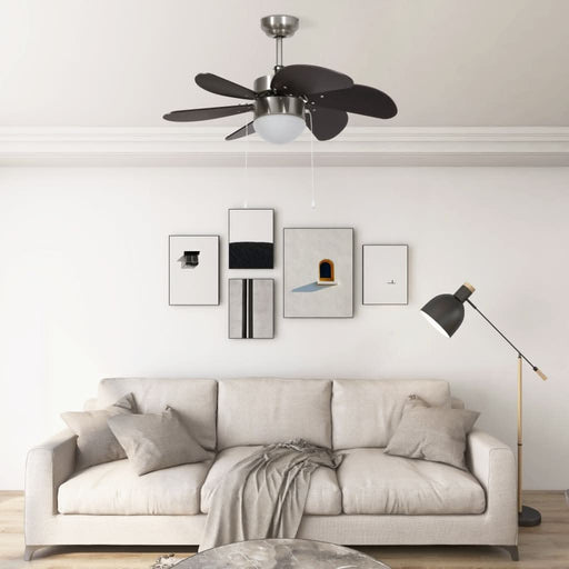Ventilator de tavan cu iluminare, maro închis, 76 cm - WALTI WALTI