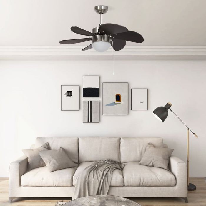 Ventilator de tavan cu iluminare, maro închis, 76 cm - WALTI WALTI