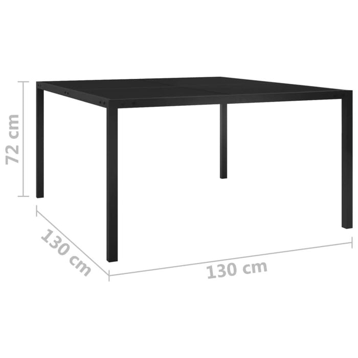 Masă de grădină, negru, 130x130x72 cm, oțel și sticlă - WALTI WALTI