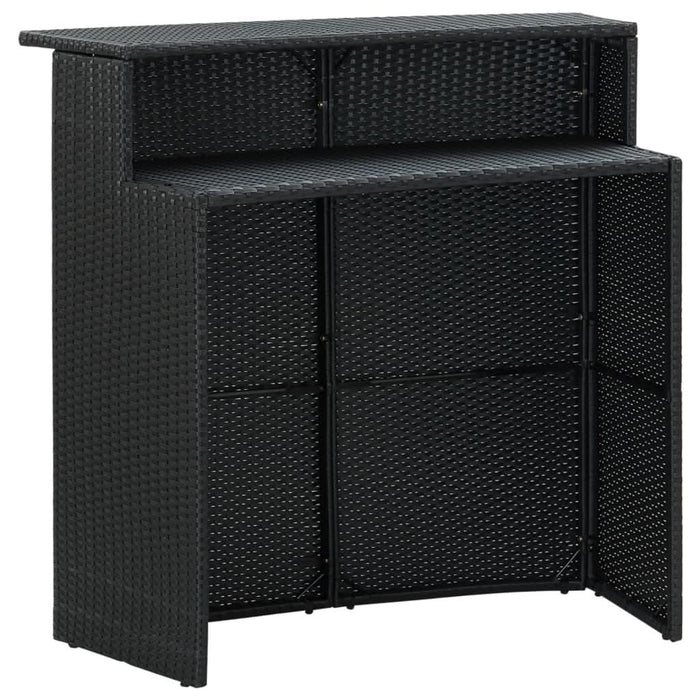 Masă de bar de grădină, negru, 120x55x110 cm, poliratan - WALTI WALTI