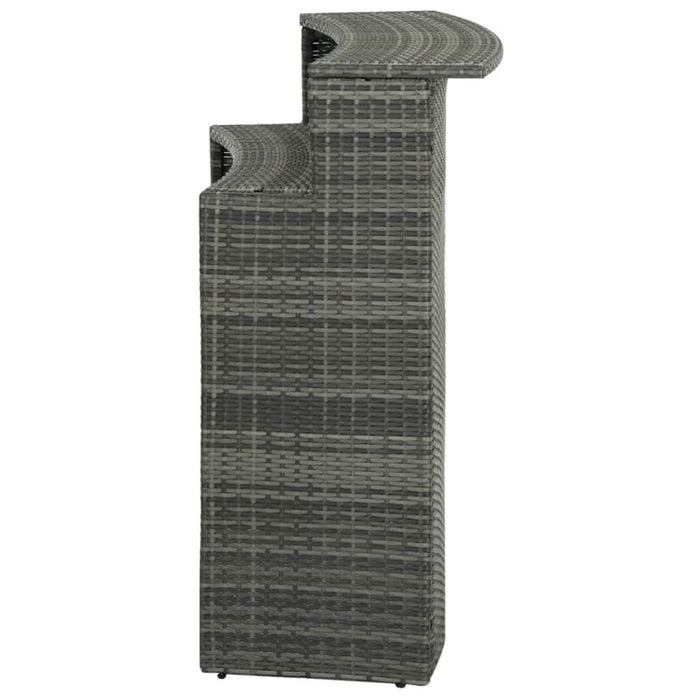 Masă de bar de grădină, gri, 120x55x110 cm, poliratan - WALTI WALTI