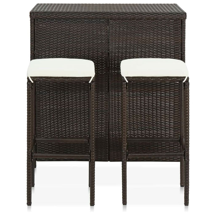 Set de bar, 3 piese, maro, poliratan - WALTI WALTI