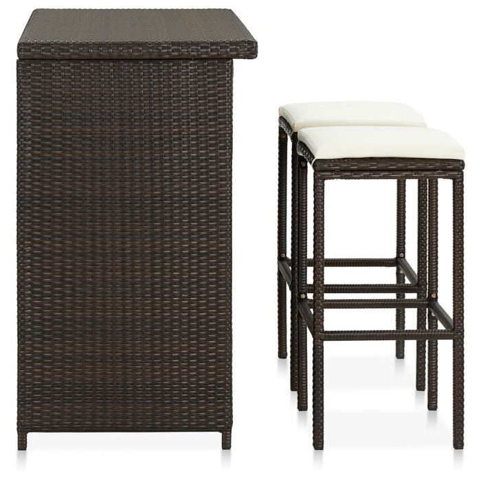 Set de bar, 3 piese, maro, poliratan - WALTI WALTI