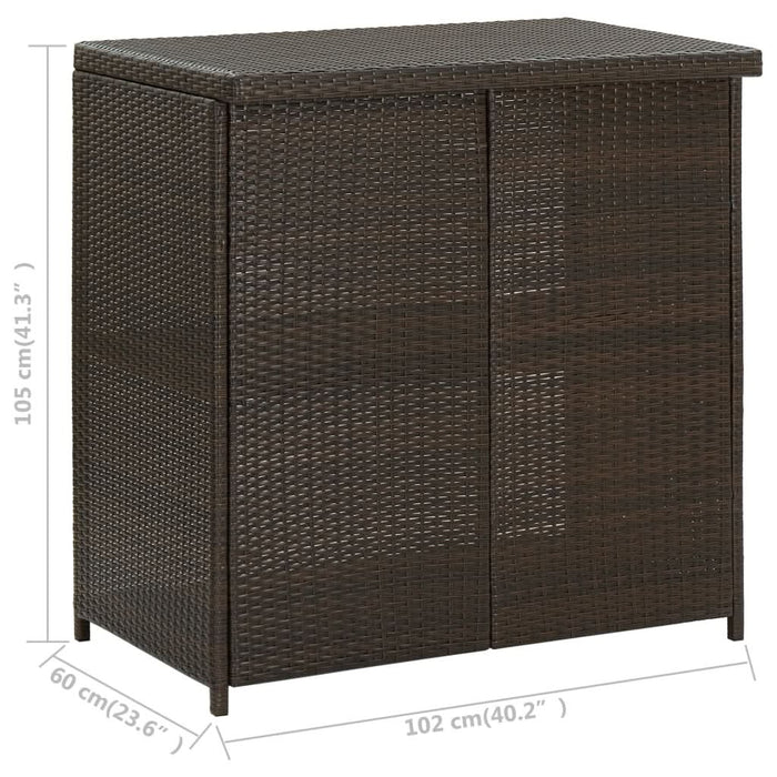 Set de bar, 3 piese, maro, poliratan - WALTI WALTI