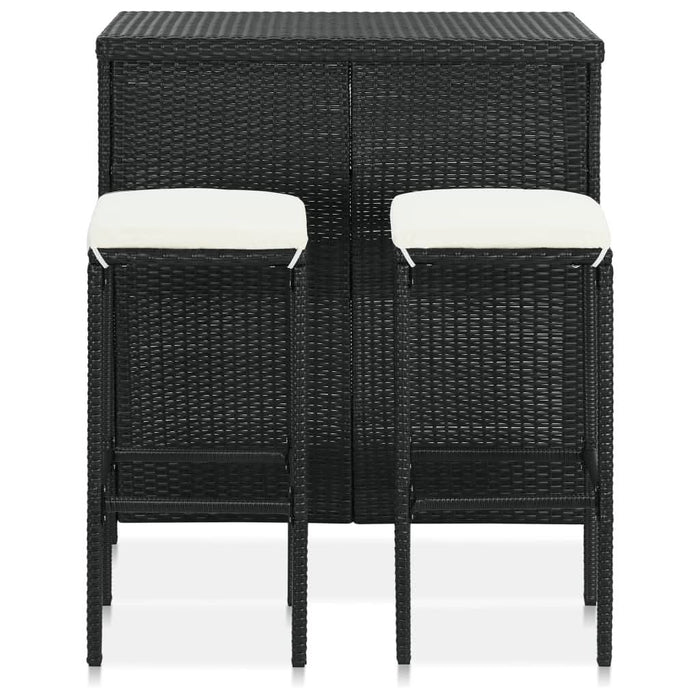 Set mobilier de bar, 3 piese, negru, poliratan - WALTI WALTI