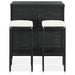 Set mobilier de bar, 3 piese, negru, poliratan - WALTI WALTI