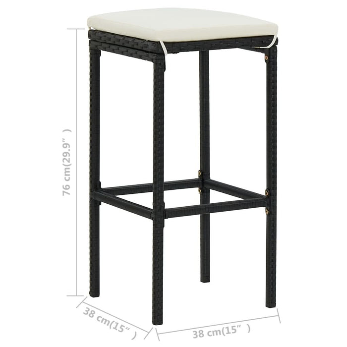 Set mobilier de bar, 3 piese, negru, poliratan - WALTI WALTI