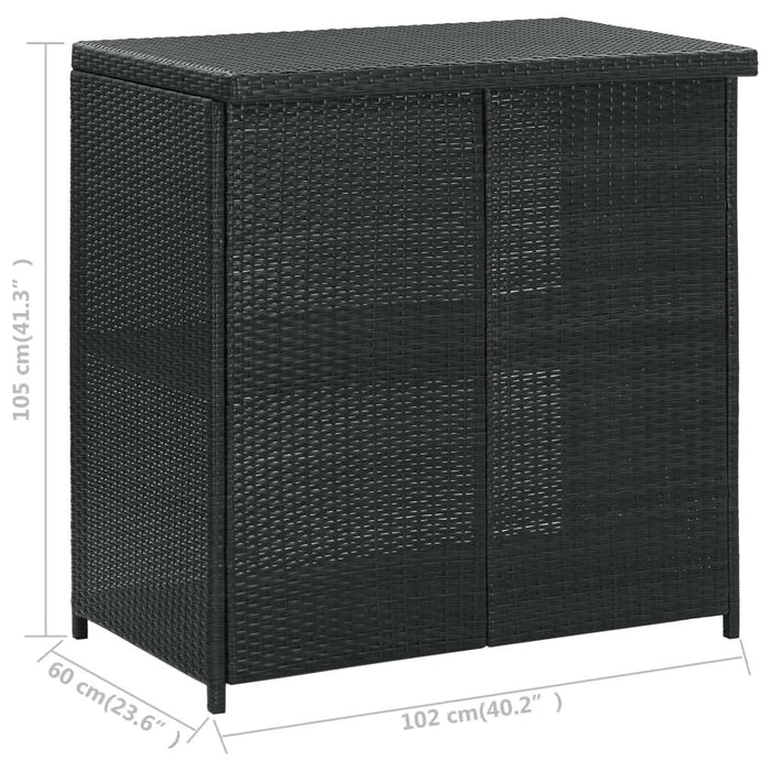 Set mobilier de bar, 3 piese, negru, poliratan - WALTI WALTI