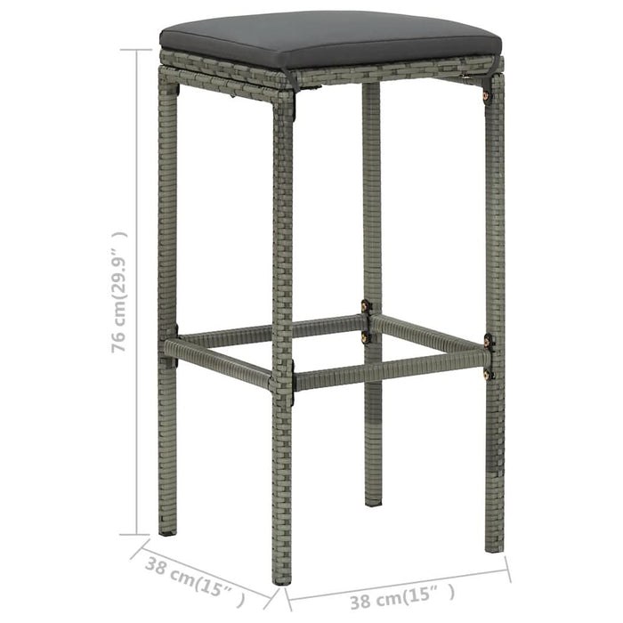 Set mobilier de bar, 3 piese, gri, poliratan - WALTI WALTI