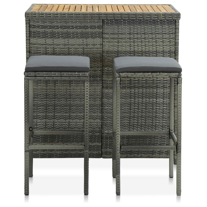 Set de bar, 3 piese, gri, poliratan - WALTI WALTI