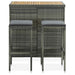 Set de bar, 3 piese, gri, poliratan - WALTI WALTI