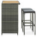 Set de bar, 3 piese, gri, poliratan - WALTI WALTI
