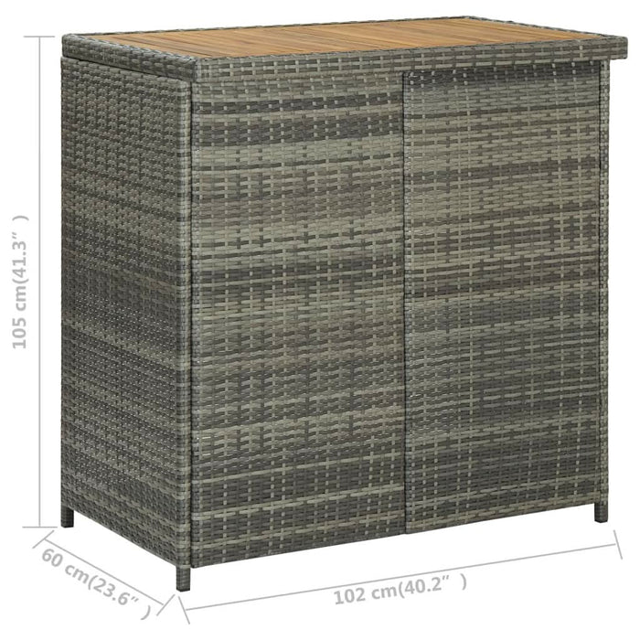Set de bar, 3 piese, gri, poliratan - WALTI WALTI