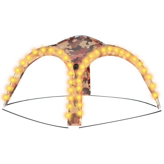Cort de petrecere cu LED și 4 pereți, camuflaj, 3,6x3,6x2,3 m - WALTI WALTI