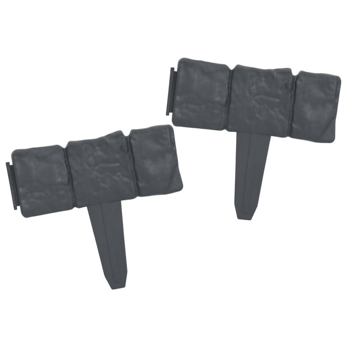 Gard de gazon, 41 buc., 10 m, plastic, aspect piatră - WALTI WALTI