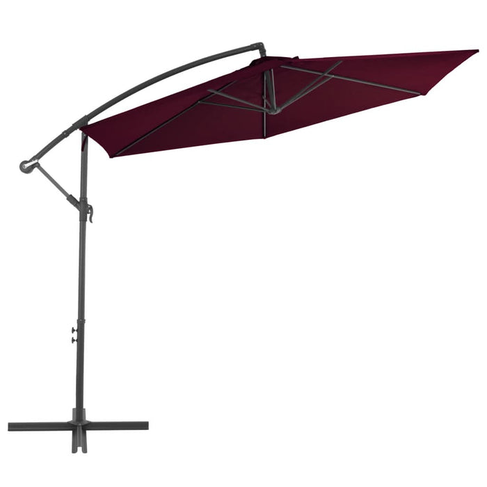 Umbrelă suspendată cu stâlp de aluminiu, roșu bordo, 300 cm - WALTI WALTI