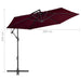 Umbrelă suspendată cu stâlp de aluminiu, roșu bordo, 300 cm - WALTI WALTI