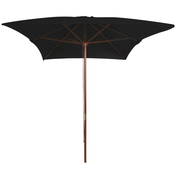Umbrelă de soare, exterior, stâlp lemn, negru, 200x300 cm - WALTI WALTI