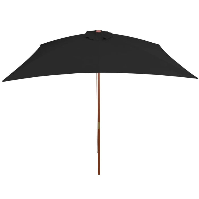 Umbrelă de soare, exterior, stâlp lemn, negru, 200x300 cm - WALTI WALTI