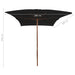 Umbrelă de soare, exterior, stâlp lemn, negru, 200x300 cm - WALTI WALTI