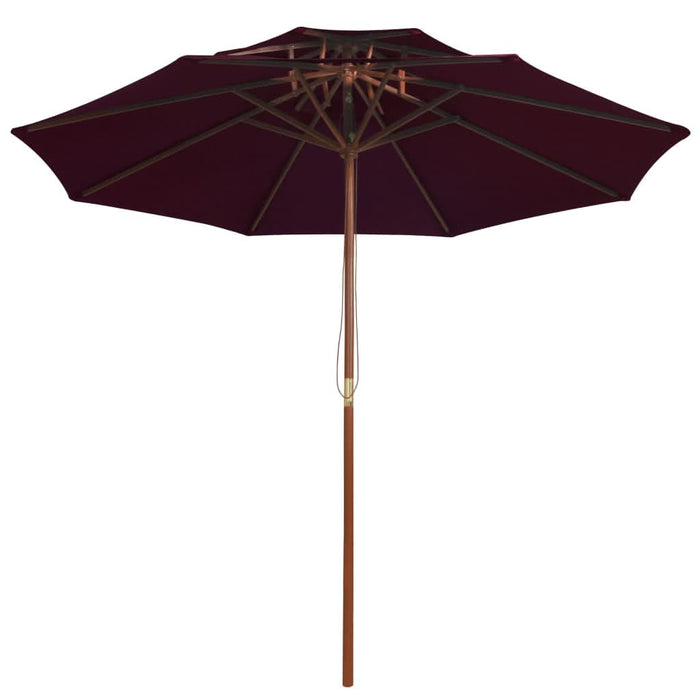 Umbrelă de soare dublă, stâlp din lemn, roșu bordo, 270 cm - WALTI WALTI
