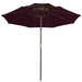 Umbrelă de soare dublă, stâlp din lemn, roșu bordo, 270 cm - WALTI WALTI
